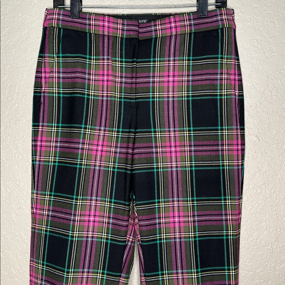 J. Crew Kate straight-leg pant in pink Stewart tartan plaid wool blend - Picture 7 of 11